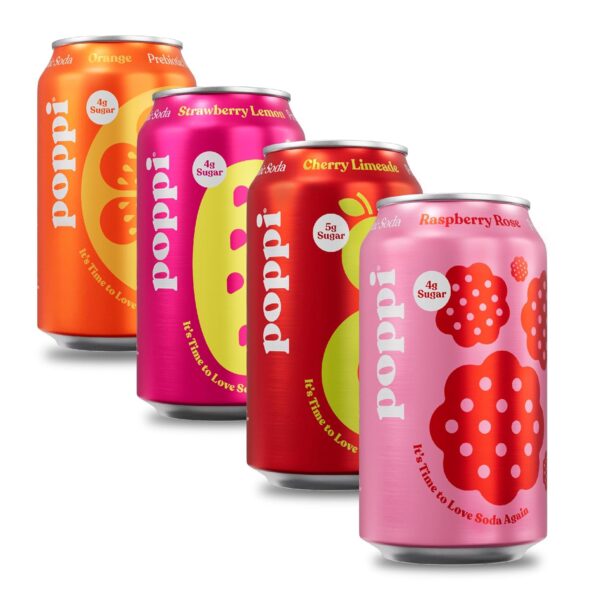 Poppi Sparkling Seltzer Water & Fruit Juice,12Oz (12 Pack)