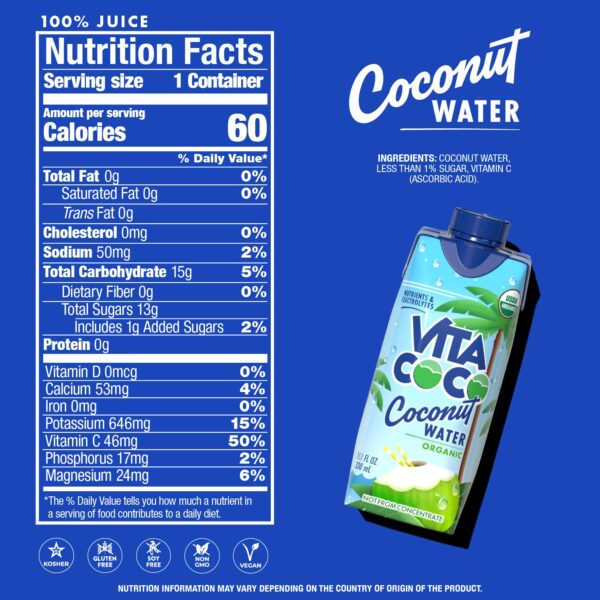 Coconut Water, Pure Organic - Refreshing Coconut Taste - 11.1 Oz (Pack of 12) - Image 5