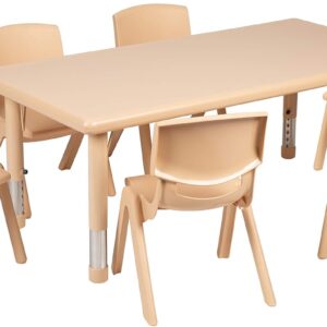 Table with 6 Stackable Chairs