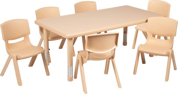 Table with 6 Stackable Chairs